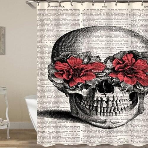 Personalized Skull Digital Printed Shower Curtain for Bathroom Decoration Creative Waterproof and Mildew Proof Shower Curtain
