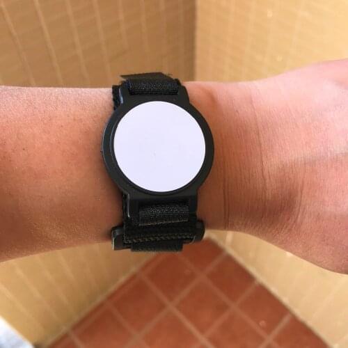 Rfid wristband 125khz tag , em4100 nylon adjustable black color (pack of 5)
