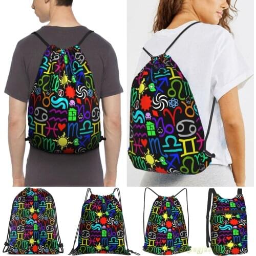 Unisex Drawstring Bags Homestuck Pattern Women Drawstring Backpacks Men Outdoor Travel Backpacks Training Fitness Bag