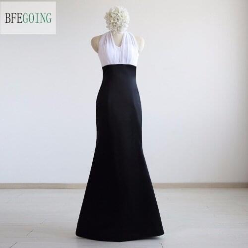 Chiffon Satin Halter Sleeveless Floor-Length Mermaid/Trumpet Mother Of The Bride Dresses Custom Made