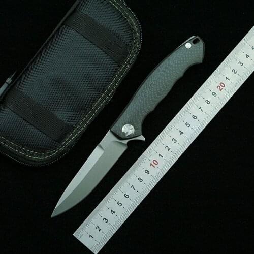 LEMIFSHE 0454 Dmitry folding knife D2 blade TC4 Titanium+ CF handle outdoor camping hunting pocket fruit Knives EDC tools