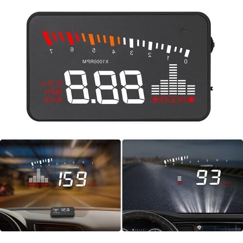 OBD2 HUD Smart Gauges RPM Speed Alarm Windshield Projector Digital Car Speedometer Head-Up Display Auto Electronics Accessories