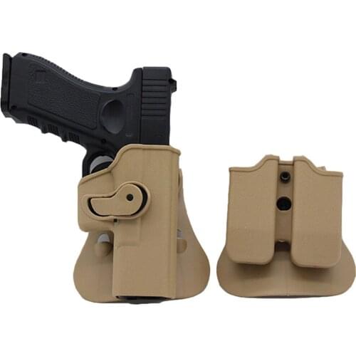 Tactical Gun Holster Case for Glock 17 19 Pistol Holster for Colt 1911 Gun Case for Beretta M9 M92 with Magazine Pouch Hunting