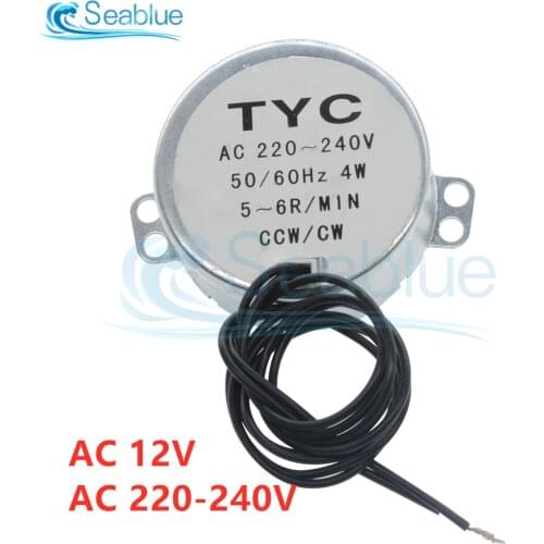TYC-50 AC 12V 220-240V 50/60Hz Synchronous Motor 5-6RPM Robust Torque 4W CW/CCW TYC-50 For Fan Motor Induction Cooker
