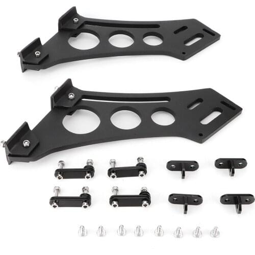Universal Car CNC Aluminum Alloy Rear 10" Wing Trunk Racing Tail Spoiler Legs Mount Brackets Black For All Automobiles