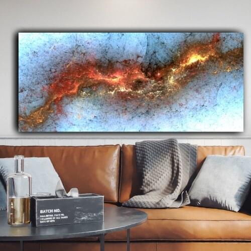 Wangart Blue Orange Cloud Abstract Oil Painting Natural Wall Picture For Living Room Canvas Modern Art Poster And Print