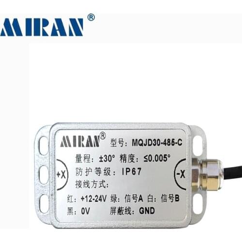 MIRAN MQJD30 Tilt Angle Sensor Single Axis Inclinometer with High Accuracy Angular Measurement Obliquity / Inclination Sensor