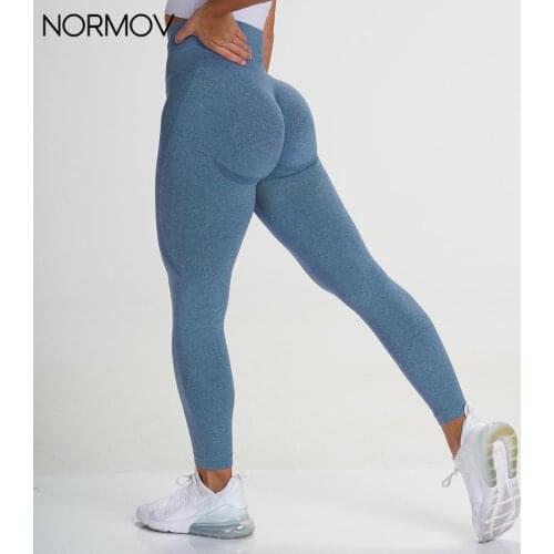 NORMOV Women High Waist Leggings Seamless Fitness Push Up Legging Sexy Bubble Butt Slim Sport Gym Legging Workout Jegging Female