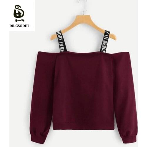 GSODET Fashion Women Long Sleeve Sweatshirt Letter Print Camis Pullover Top Blouse