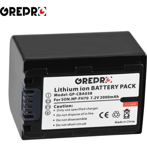 1Pc 2000mAh NP-FH70 NP FH70 NPFH70 Battery for Sony NP FV50 FH50 FH100 FP50 FP90 battery, DCR-DVD650 HC20 HC21 HC22 HC48 HC51