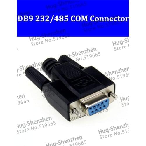 10pcs DB9 Pin Serial Female Plug Black Shell Plastic VGA COM connector 232/485 High Quality