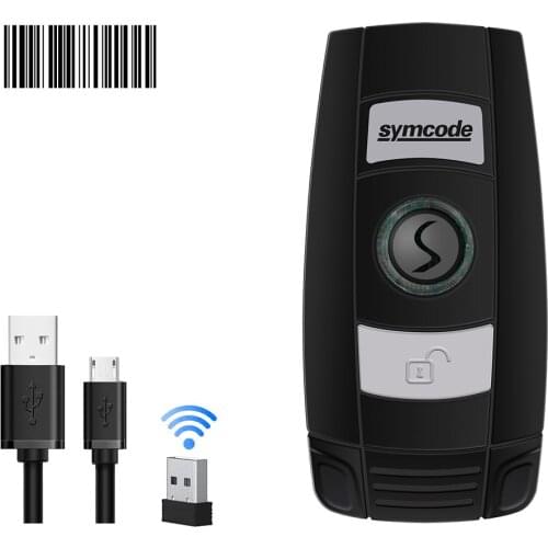 1D Bluetooth Wireless Barcode Scanner USB Wired and 2.4GHz Wireless Transmission 500mA*H Battery 30-100 Meters Transfer Distance