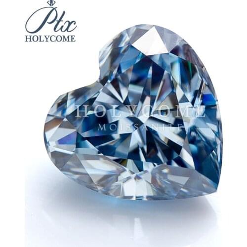 7.5x7.5 Hot Sale Fancy Vivid Blue High Quality Heart Brilliant Cut Professional Loose Moissanite Supplier Factory Supply Diamond
