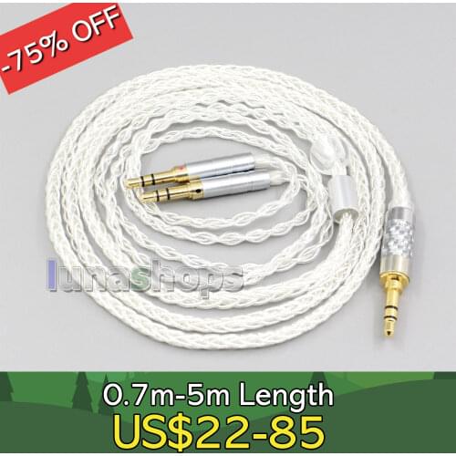 2.5mm 4.4mm XLR 8 Core Silver Plated OCC Earphone Cable For Hifiman Sundara Ananda HE1000se HE6se he400i he400se Arya LN006567