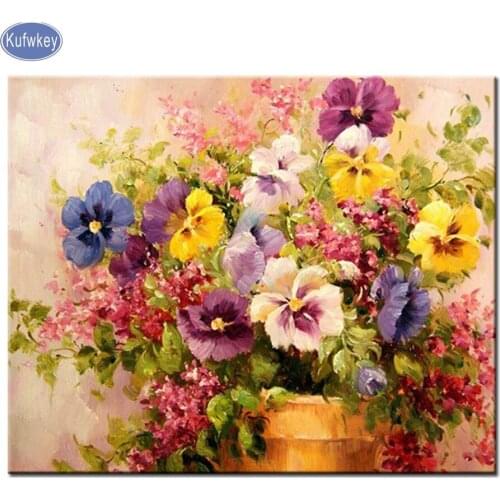 Bead embroidery diamond colour flower 5d diamond painting sale full diamond mosaic picture of rhinestones cross-stitch kits art