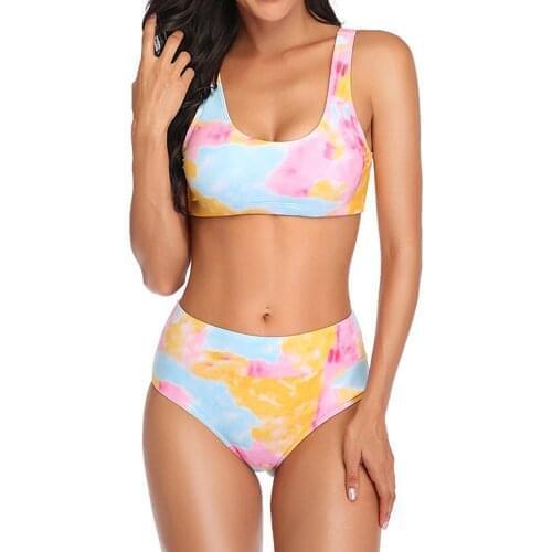 Tie-dye Bikini 2021 Sexy High Waist Swimsuit Women Swimwear Female Push Up Bikini Set Beachwear For Bathing Suit Swimsuits #G3