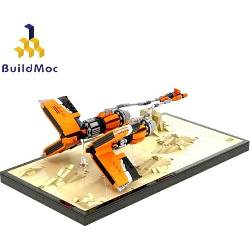 Buildmoc Star Movie Episode 1 The Phantom-Menace Midi Scale Podracer Car Diorama Antigravity Vehicles Building Blocks Kid Toys
