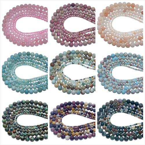 4 6 8 10 MM Natural Stone Beads agates Tiger Eye Lapis lazuli Amethysts Stone Beads For Jewelry Making DIY Bracelet Necklace
