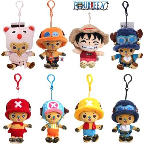 One Piece Plush Series Luffy Chopper Ace Sabo Buggy Sanji Key Chain Backpack Decoration PP Cotton Anime Kawaii Doll Toys 11CM
