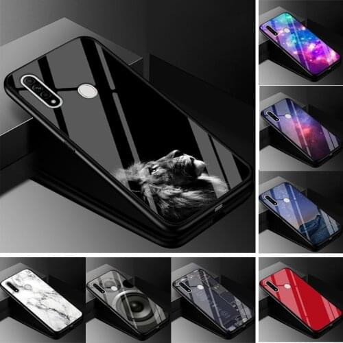 For OPPO A31 2020 Case PC Plastic Glass Phone Case Black TPU Bumper Cover for OPPO A31 A 31 2020 A91 A8 Cover A31 Tempered Glass