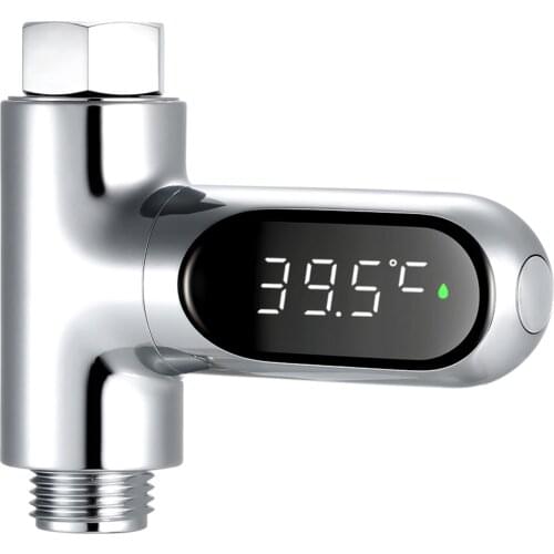 Digital Shower Thermometer ℃/℉ Bath Temperature Monitor Water Thermometer 5~85℃ Measuring 360° Rotatable LED Display