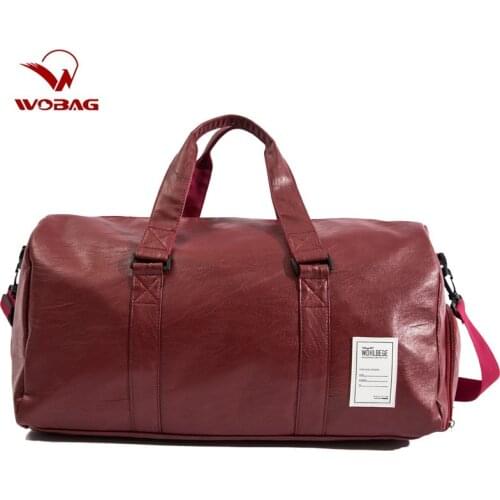 Men Travel Bags with Shoe Bags Waterproof Travel Duffle Bag Men Women Sports Gym Bags High Grad Pu Leather Outdoor Overnight Bag