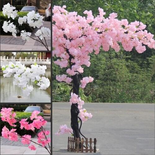 Artificial silk cherry blossom Simulation flower artificial sakura tree branch Garden Living Room Wedding Home Decoration