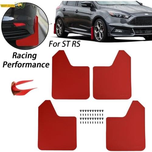 Red Mud Flaps Mudflaps Splash Guards Mudguards Fender For Ford Focus ST RS SE Sport Turbo X ZETEC S Mk III MK2 MK3 MK4 2 3 4