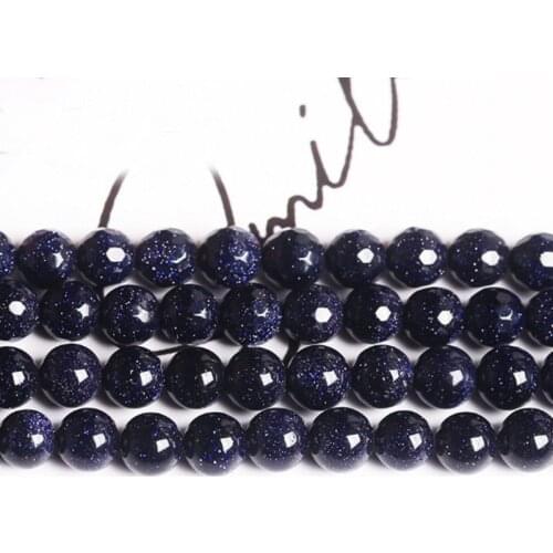 High Quality Synthetic Blue Sandstone 4/6/8/10/12/14mm Round Necklace Bracelet Jewelry DIY Gems Loose Beads 15 Inch wk103