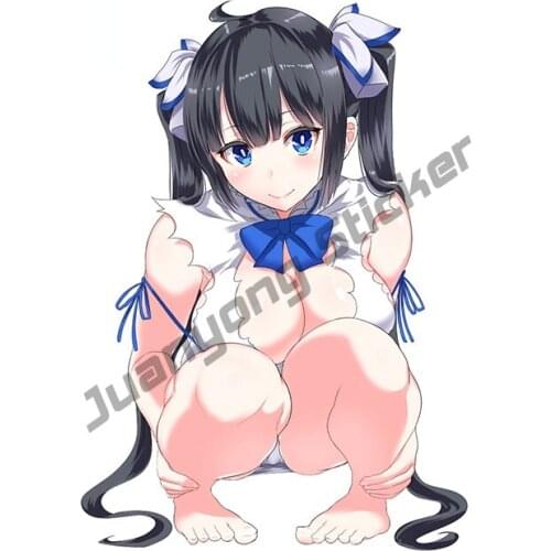 Cartoon Hestia Kawaii Danmachi Funny Car Stickers Anime Decal Creative Bumper Guitar Body Auto Refrigerator Decoration KK13x9cm