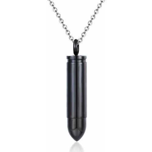 Men Necklace Bullet Memorial Unscrewed Necklace Stainless Steel Pendant Jewelry Soldier Friends Gift