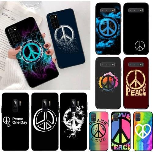 Peace Soft Silicone TPU Phone Cover for Samsung S20 plus Ultra S6 S7 edge S8 S9 plus S10 5G lite 2020