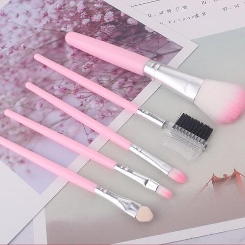5Pcs Makeup Brushes Set Eye Shadow Eyebrow Eyeliner Blush Loose Foundation Powder Professional Lip Women Cosmetic Tools