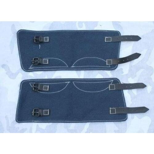 WWII WW2 GERMAN CANVAS ARMY LEGGINGS PUTTEE blue WORLD WAR II SOLDIER MILITARY WAR REENACTMENTS EQUIPMENT