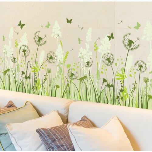 Dandelion Baseboard Sticker PVC Material DIY Flower Mural Decals for Kids Rooms Baby Bedroom Home Decoration Accessories