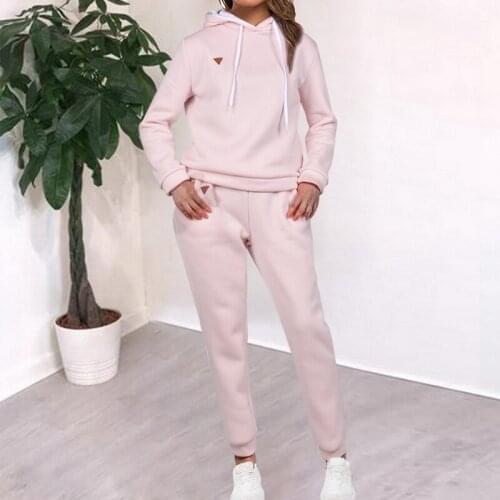 Casual Tracksuit 2 Piece Women Set Solid Color Hoodies Sweatshirt Loose Sweatpants Joggers Sport Suit Women Outfits Sweatsuit