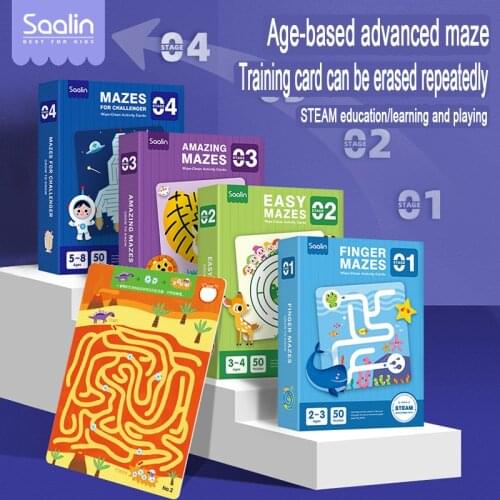 Advanced Finger Mazes Children Maze Cards Concentration Training Maze Toy Logical Thinking Board Game For Challenger Age 2Y