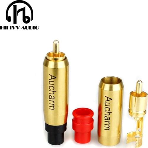 Hifivv audio hifi amplifier Audio cable RCA connector Pure copper audio signal cable connector Diameter 5-10mm