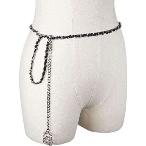 Women hiphop punk metal waist chain female fashion Butterfly bear corset belt ladies dress shirt waistband clothes Accessories