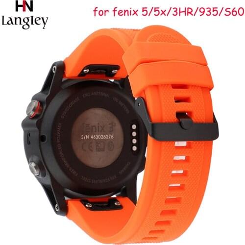 New Comfortable Silicone Watchband For Garmin fenix5 5S 5X 6X 3/3HR 935 6 /S60 D2 Straps With Tools 20mm/22mm/26mm Watch Straps