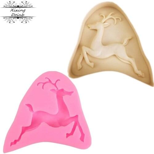 3D Christmas elk shape silicone mold cake decorating tool kitchen cake baking molds chocolate molds mold