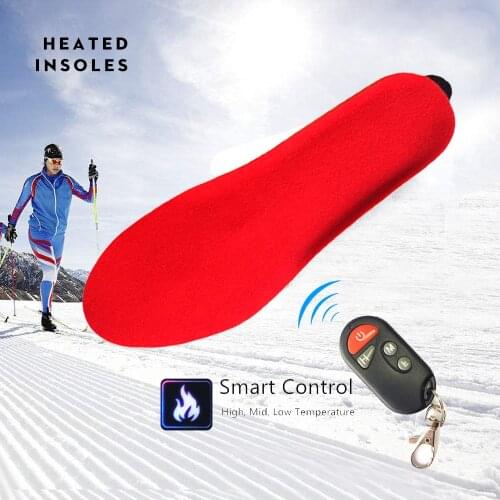 [Russian warehouse] Wireless Remote Control Heated Insoles for Men and Women Winter Outdoor Sports Ski Hiking Feet Warm Insole