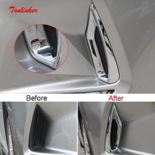 Tonlinker Exterior Car Front Bumper Beside Cover Stickers for Lexus RX300 450h 2020 Car Styling 2 PCS ABS Chrome Cover Stickers