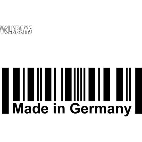 Volkrays Personality Car Sticker Made In Germany Bar Code Originality Accessories Reflective Sunscreen Vinyl Decal,4cm*14cm