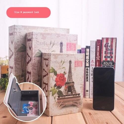 Security Password Lock Safety Box Money Storage box Hidden Secret Safe Steel Simulation Classic Book Style Key Safe Box Kid Gift
