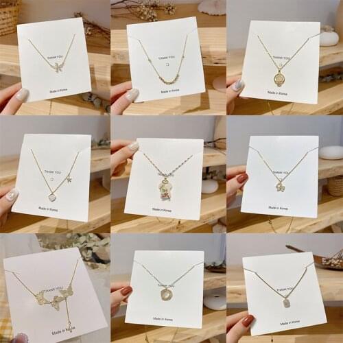 Womens Exquisite Titanium Steel Chain Butterfly Lock Dream Catcher Pendant Necklace Simple Fashion Clavicle Chains Girl Jewelry