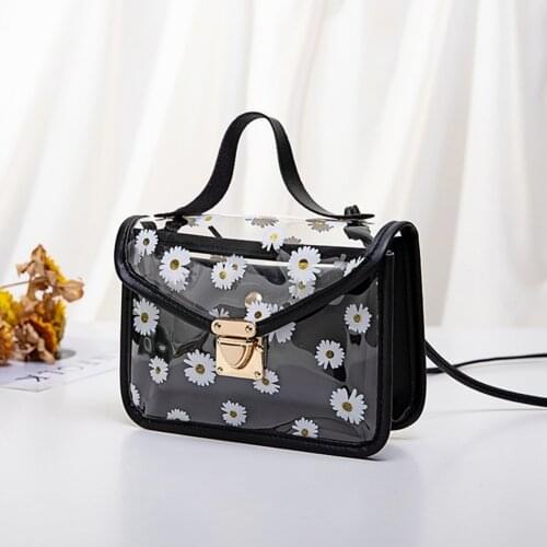 Women Shoulder Bag Casual Tote With Detachable Pouch Messenger Handbag Daily PU Leather Travel Crossbody Daisy Pattern Small