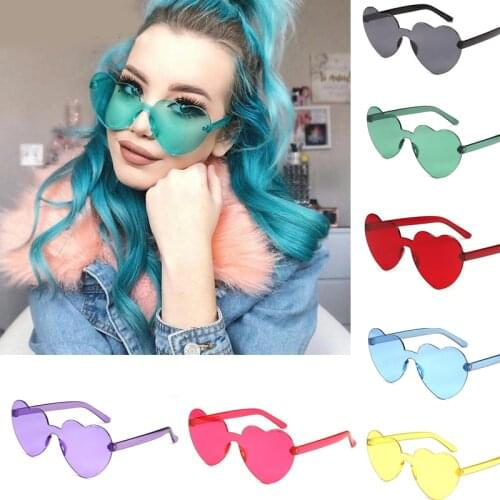 1 Pc Trendy Heart Fishing Sunglasses Women Cat Eye Sun Glasses Retro Love Heart Shaped Glasses Ladies Shopping Sunglass UV400