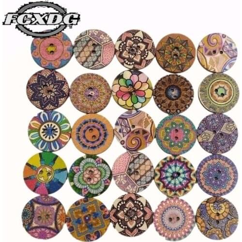 100pcs/lot 15/20mm European Retro Wooden Buttons Scrapbooking Accessories Wooden Buttons for Crafts Vintage Buttons for Clothing