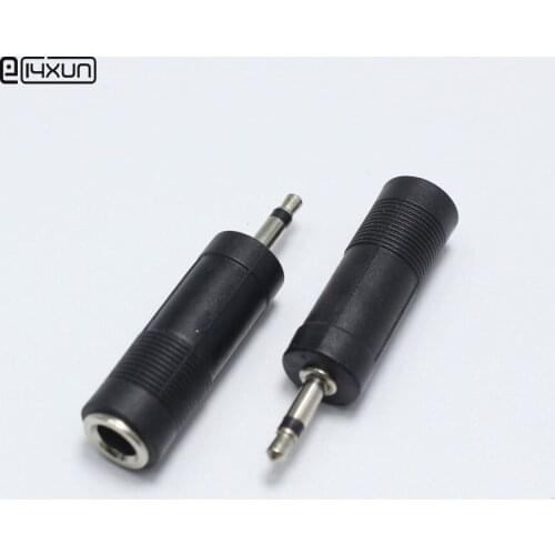 2pcs 3.5mm Mono Male Plug to 6.5mm / 6.35mm Female jack 2 Pole Audio Plugs Socket Converter Adapter Connector For Microphone